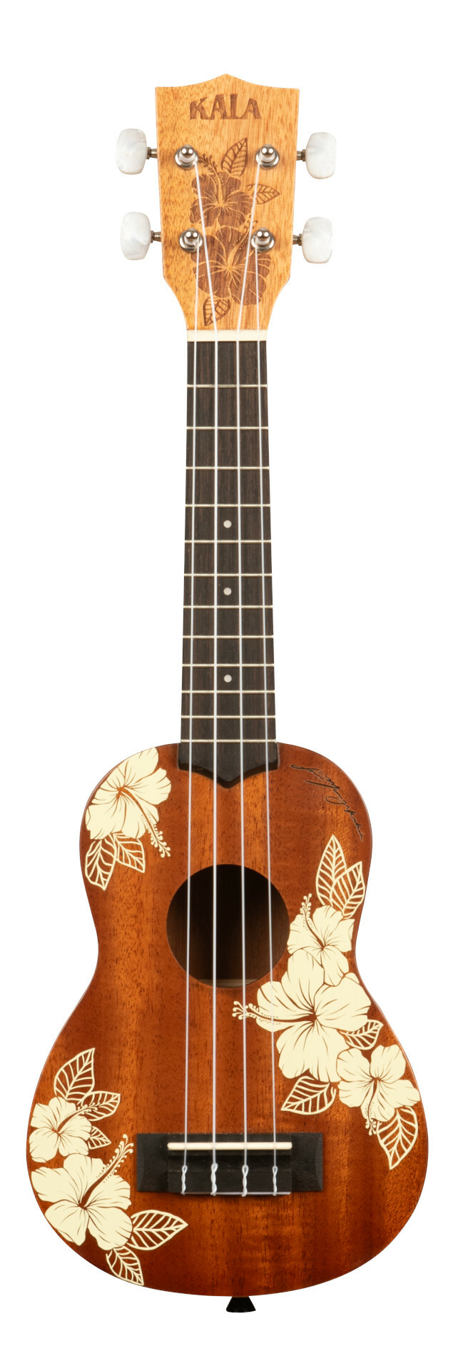 KALA KA-HIBISCUS-S - Hibiscus Mahogany Soprano Ukulele, with Bag