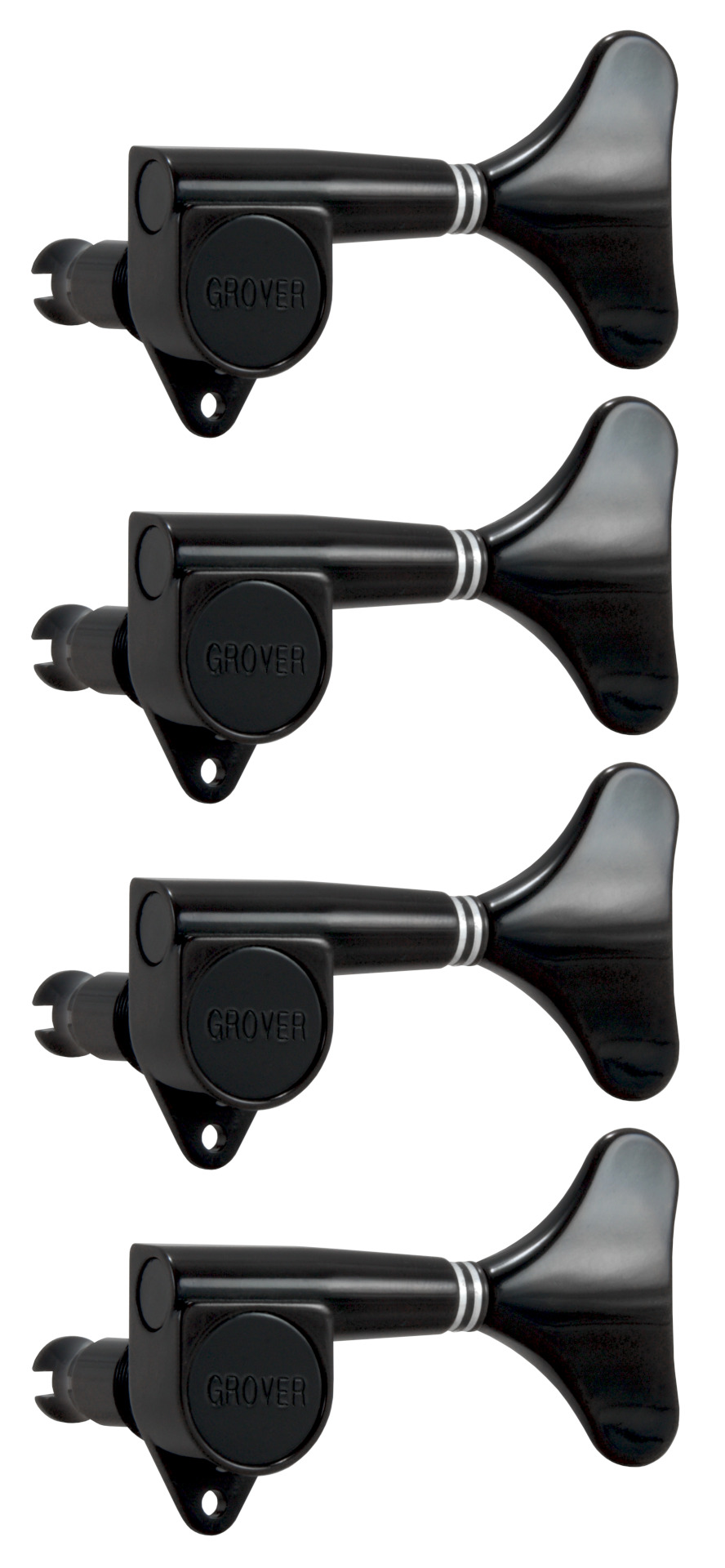 Grover 144BC4 Mini Bass Machines - Bass Machine Heads, 4-in-Line, Bass Side (Left) - Black Chrome