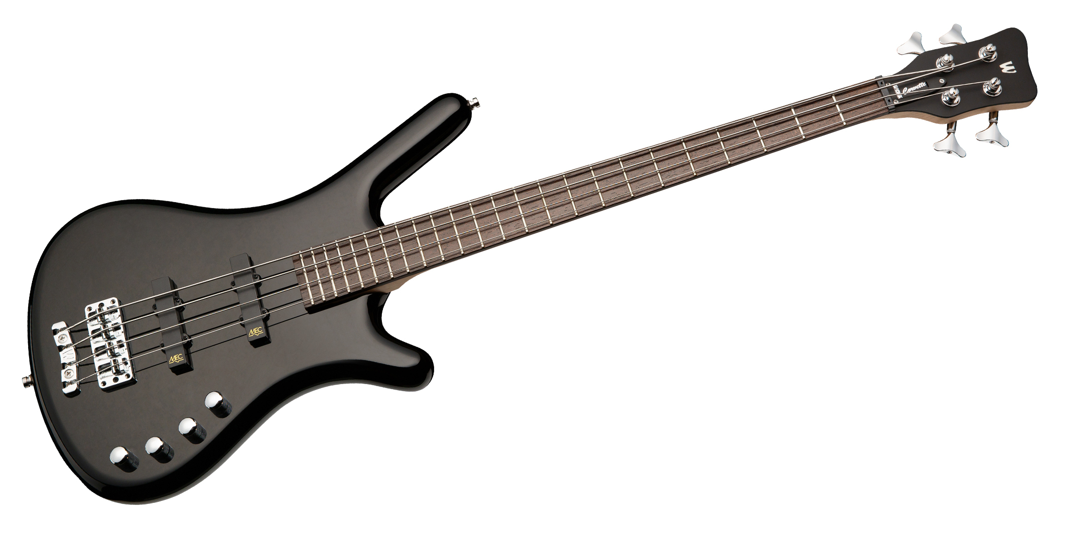 Warwick RockBass Corvette Basic, Short Scale, 4-String - Solid Black High Polish