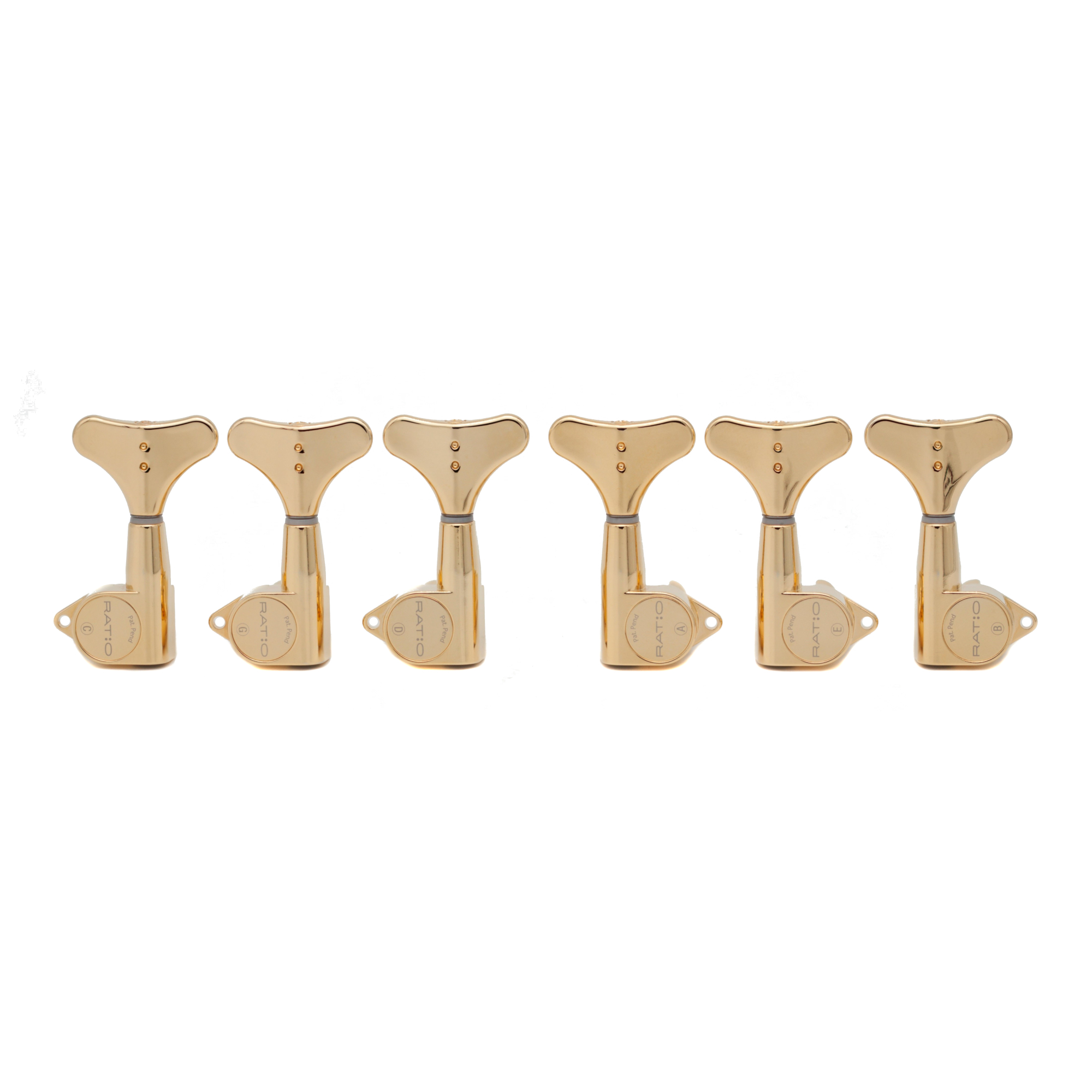 Graph Tech PRB-6330-G0 Ratio Bass Machine Heads with Y-Style Button - 6-String, 3 + 3 - Gold