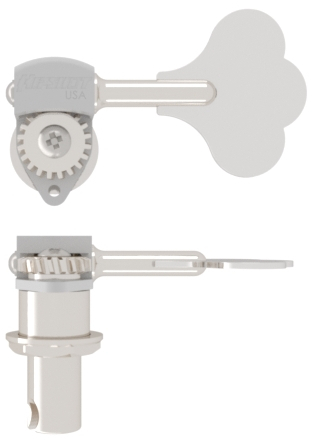 Hipshot HB6 - Ultralite Bass Machine Head, 1/2" Post, Clover Leaf Key, Bass Side - Chrome