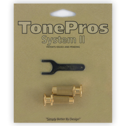 TonePros MSPRS G - Metric Brass Locking Studs (P-Style) - Gold