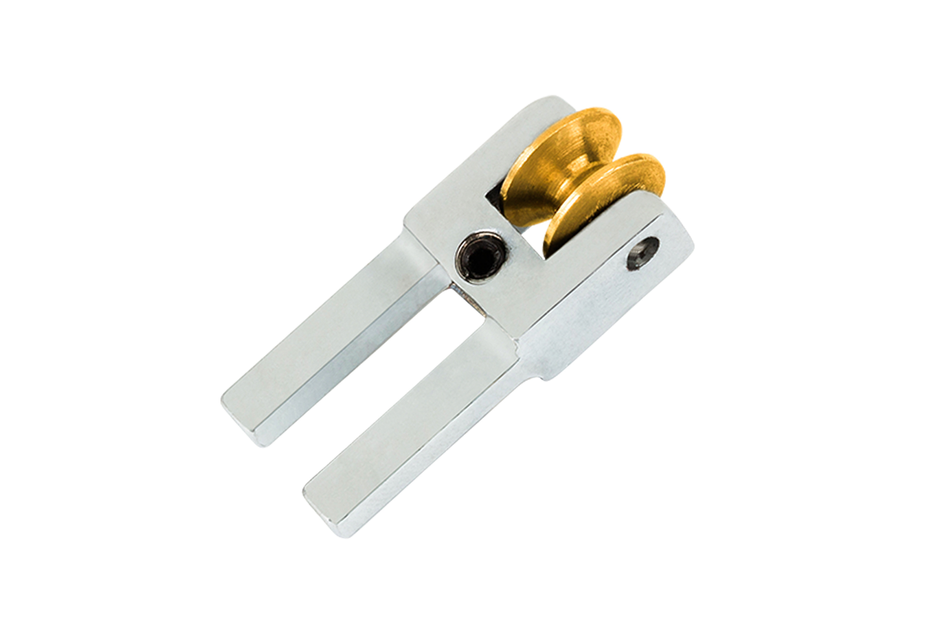 Kahler Guitar Saddle Fork - Wide Brass Roller, Bright Chrome