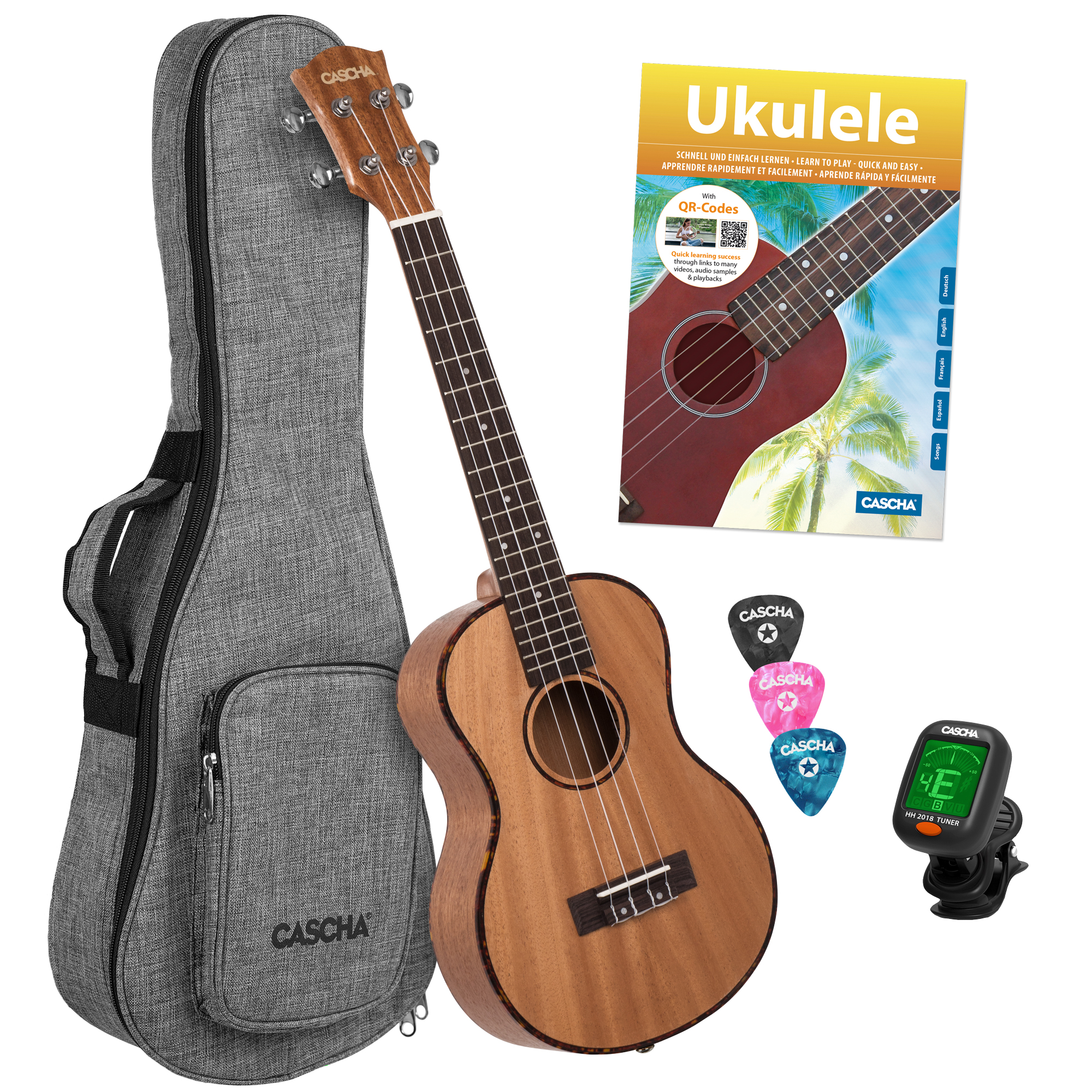 CASCHA HH 2049 Tenor Ukulele Mahagoni Set