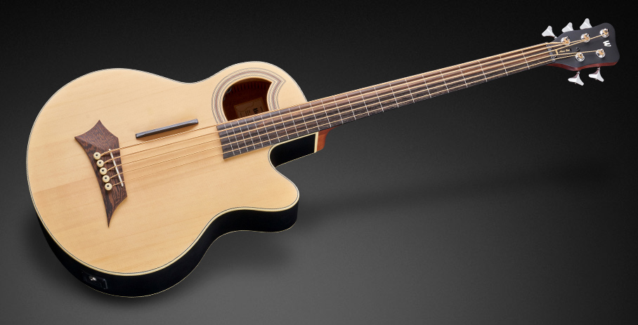 Warwick RockBass Alien Standard, 5-String, Fretless with Lines - Natural Transparent Satin