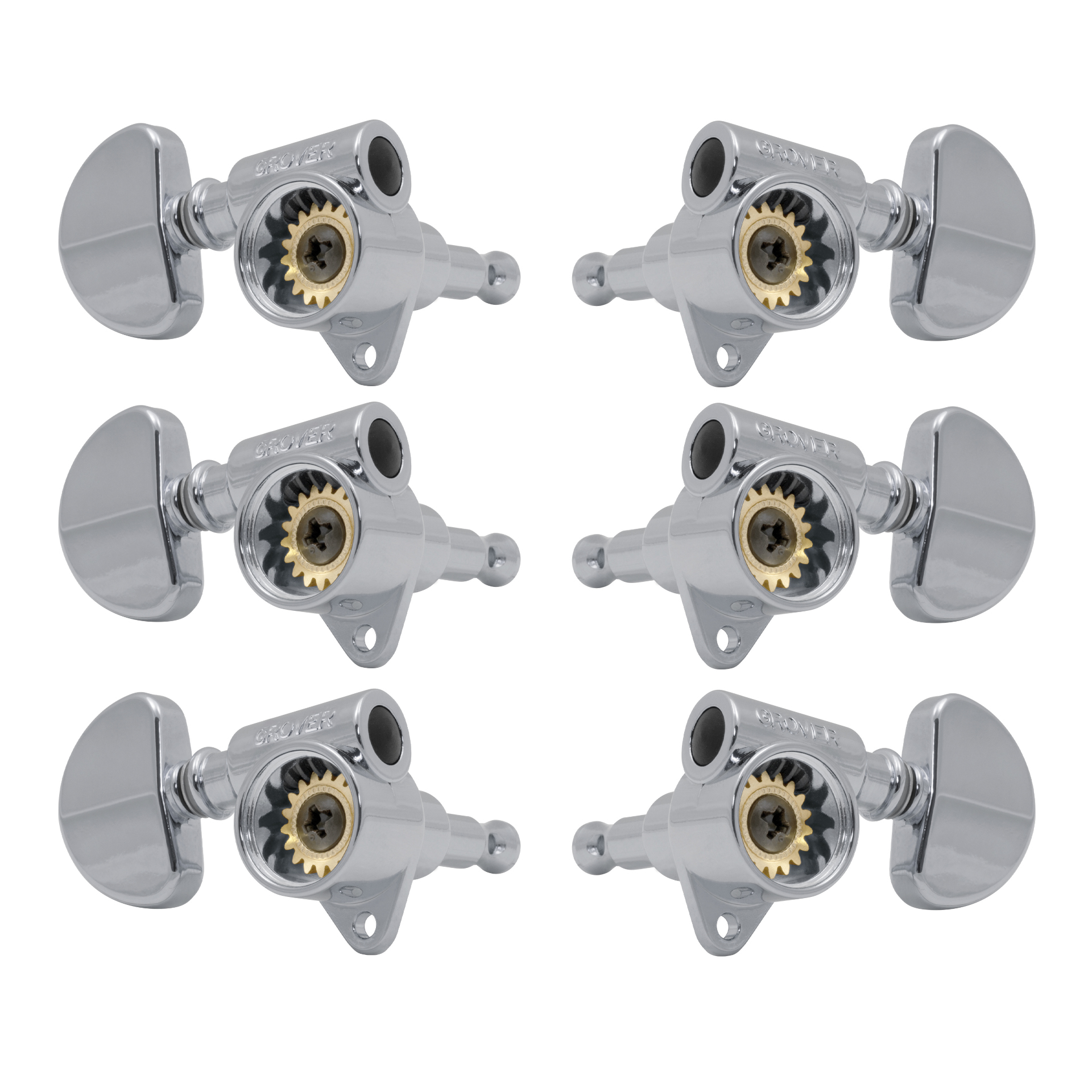 Grover 102SVC Skeleton View Rotomatics - Guitar Machine Heads, 3 + 3 - Chrome