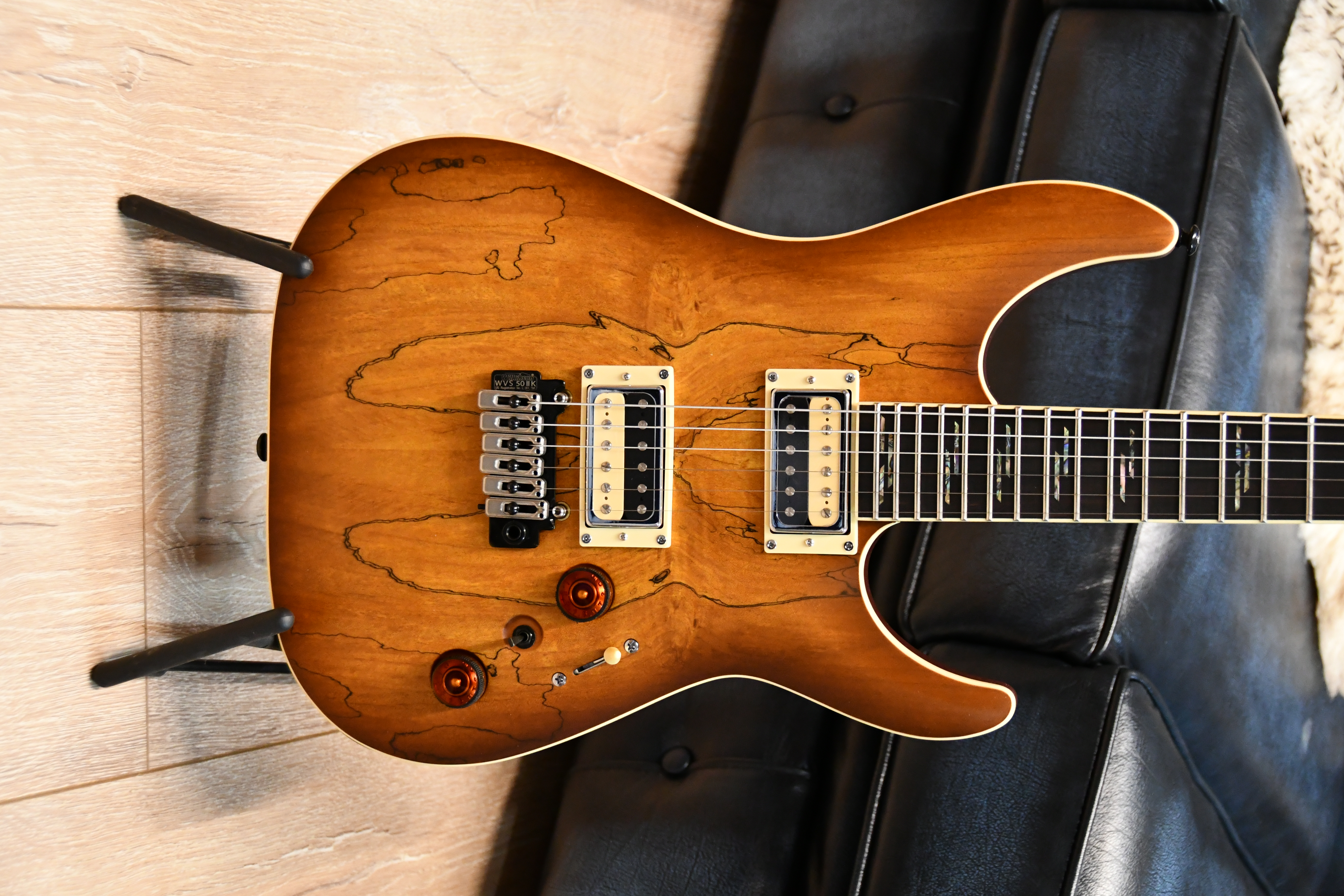 SCHECTER E-Gitarre C-1 Exotic Spalted Maple, Satin Natural Vintage Burst