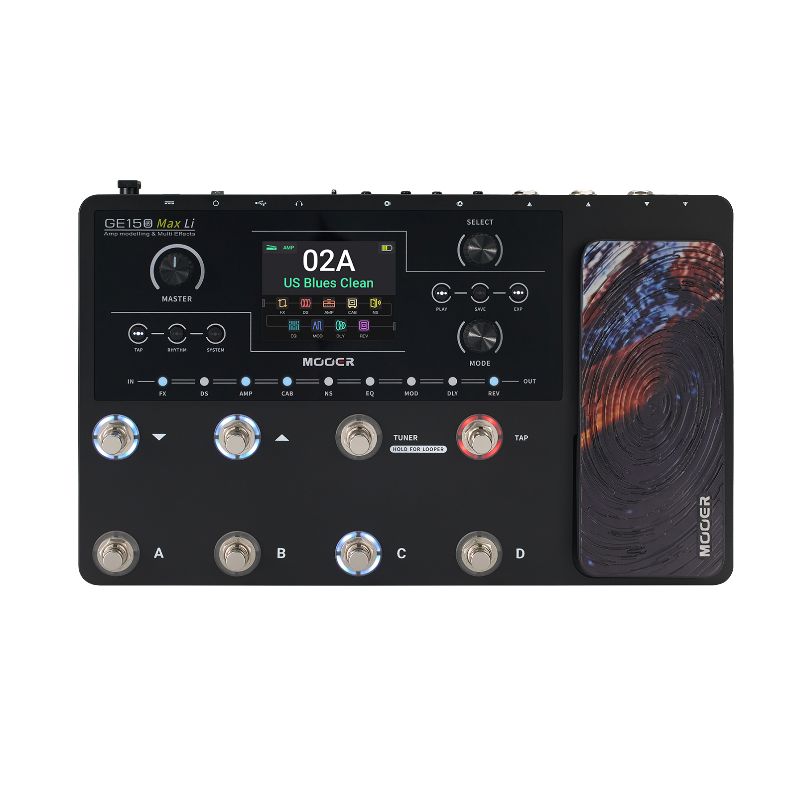 Mooer GE150 Max LI Multi Effects Pedal, w. Battery
