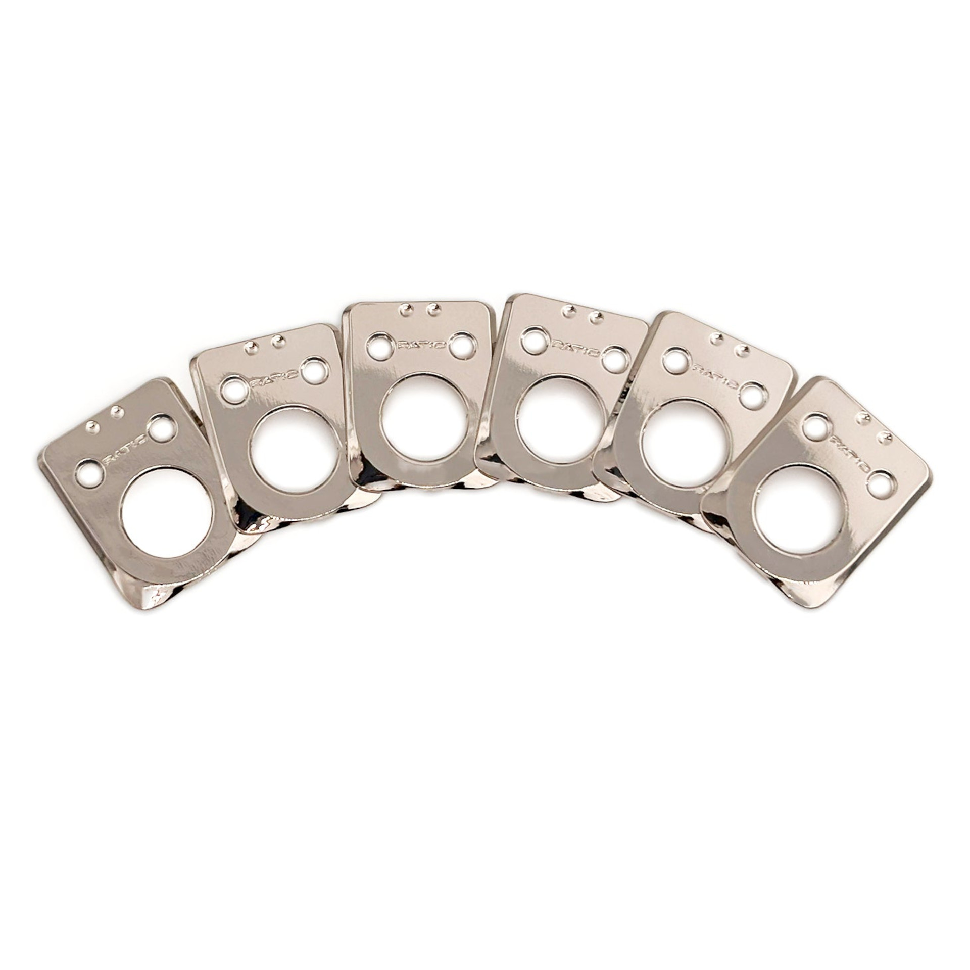 Graph Tech PRT-952-222-N0 Ratio InvisoMatch Mounting Plates, Sperzel Style 1-Pin Hole (6 pcs.) - Nickel