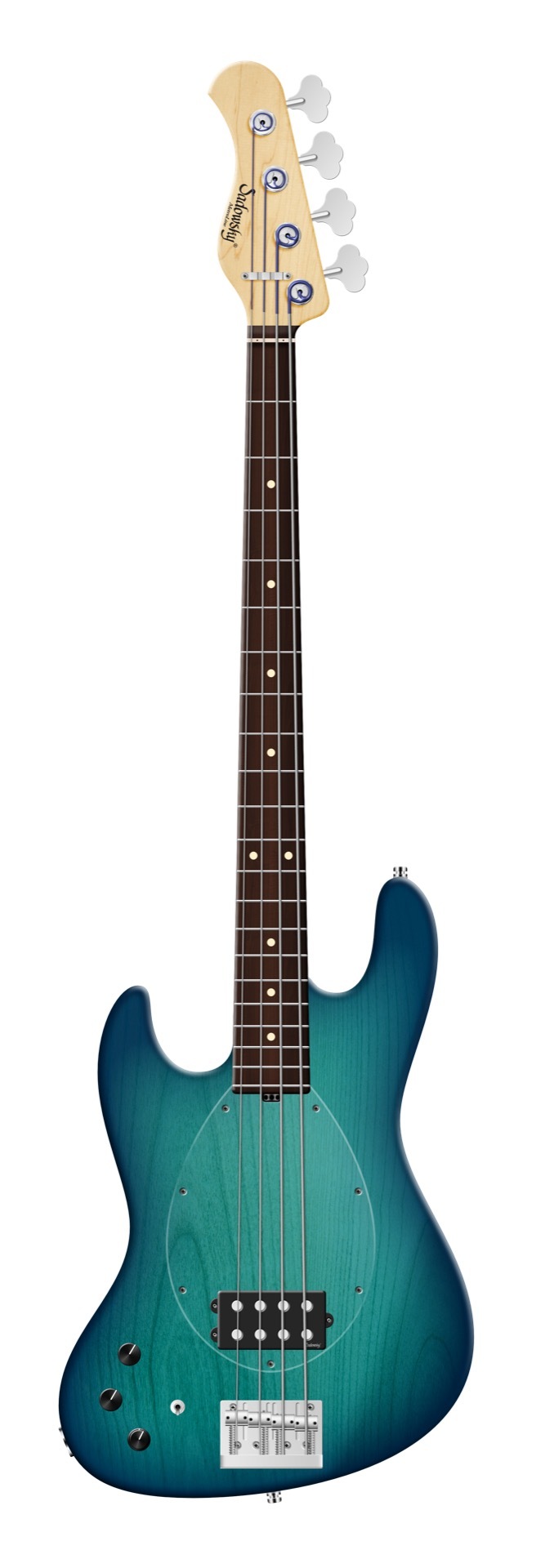 Sadowsky MetroLine 21-Fret Vintage M Bass, Red Alder Body, Morado Fingerboard, 4-String, Lefthand - Bora Blue Burst Transparent Satin