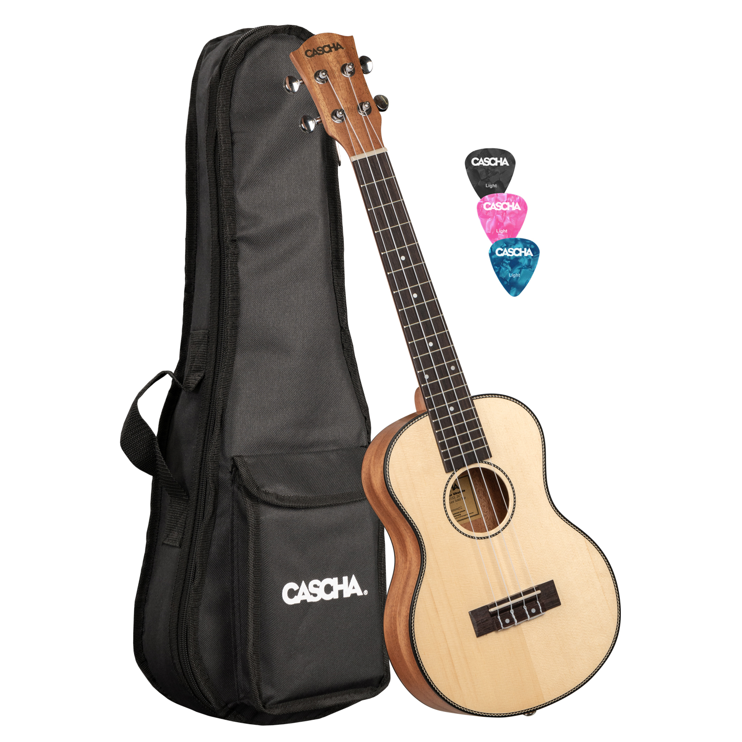CASCHA HH 2154 Tenor Ukulele Fichte Solid Top - Set