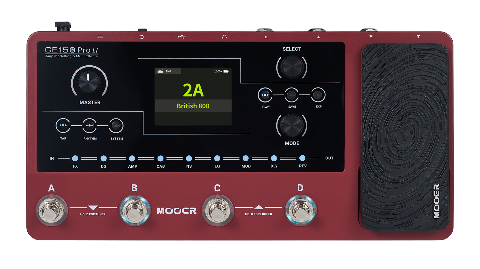 Mooer GE150 PRO Li - Amp Modeling & Multi Effects, w. Battery