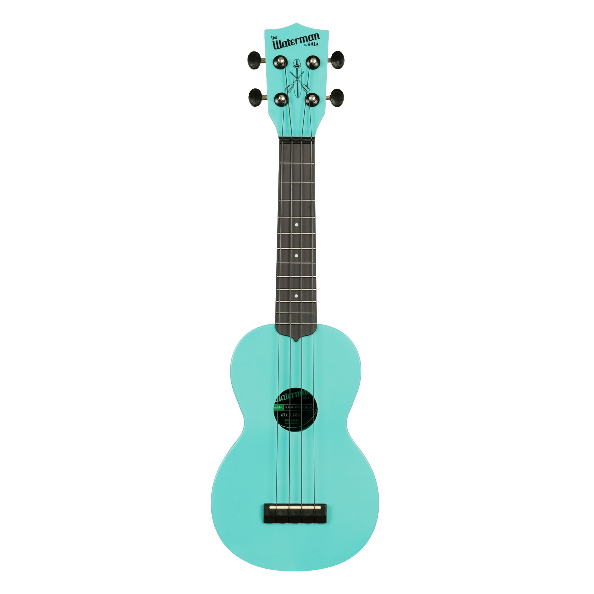 KALA Waterman KA-R-WMG-BL-S Glow-in-the-Dark Recycled Soprano, Aqua Mist, with Bag
