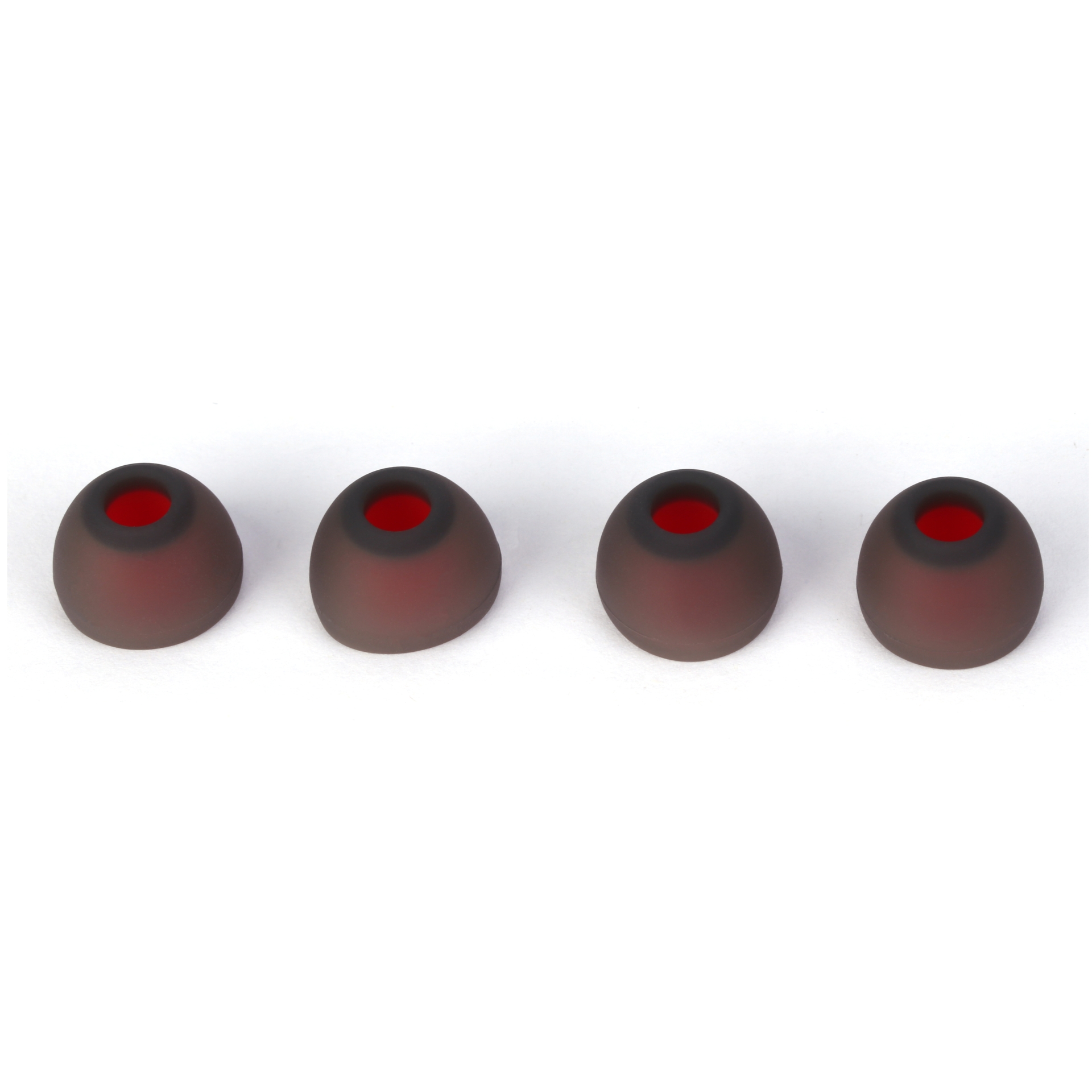 XVive Soft Silicone Ear Tips for T9, Black Semi-Transparent + Red, 4 x M
