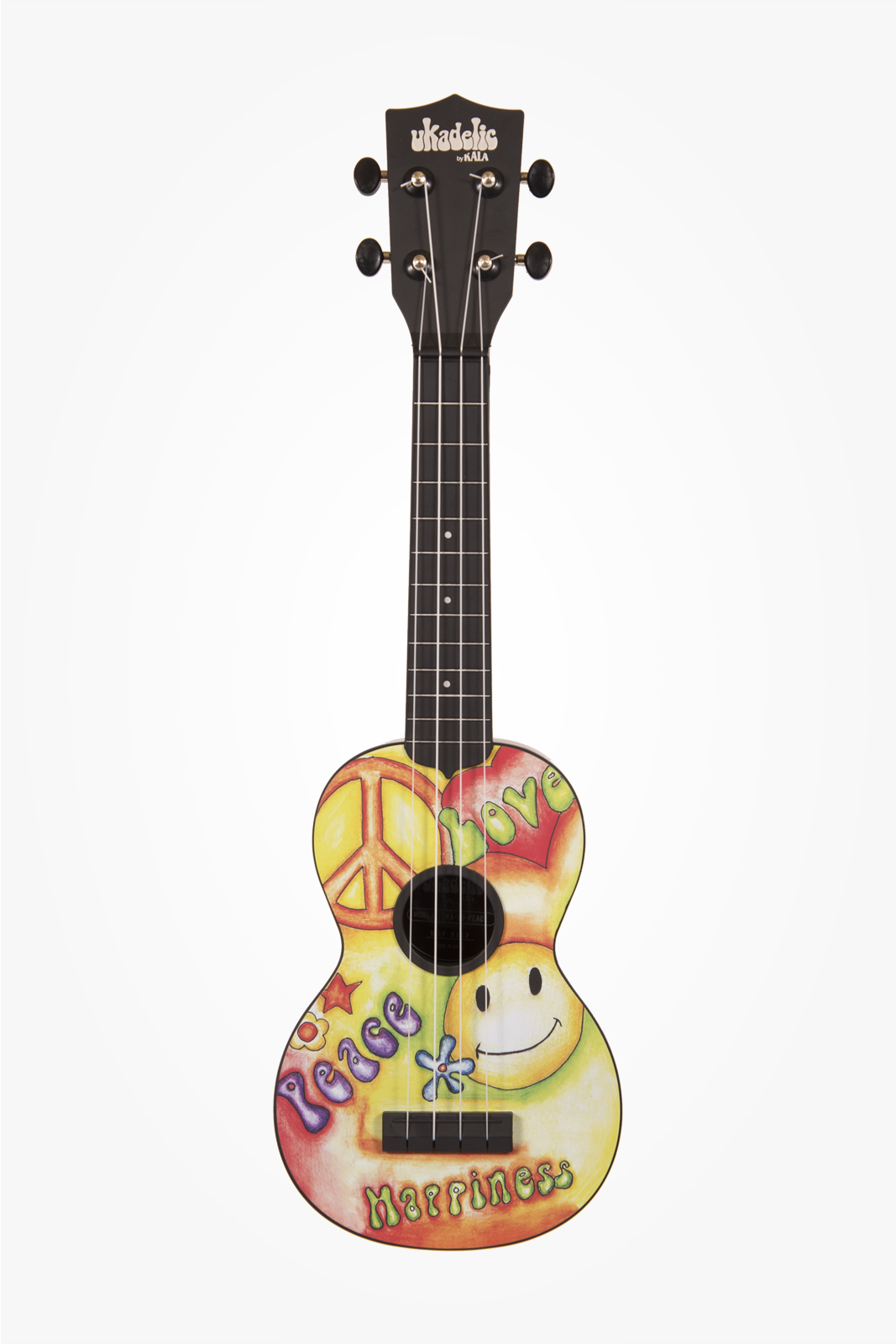 KALA Ukadelic KA-SU-PEACE - Peace Love Soprano Ukulele + Tasche