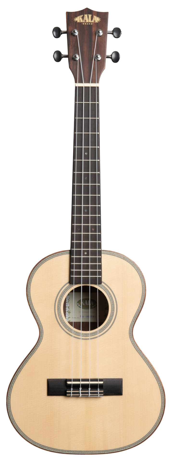 KALA KA-SSEBY-T - Solid Spruce Top Ebony Tenor Ukulele, with Bag (UB-T)