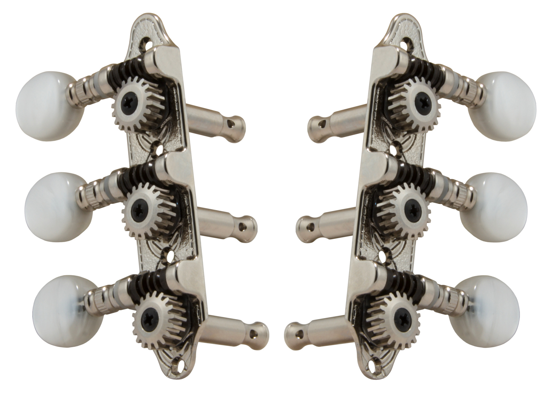 Grover 608N Sta-Tite Mini 3-On-A-Plate - Guitar Machine Heads, 3 + 3 - Nickel