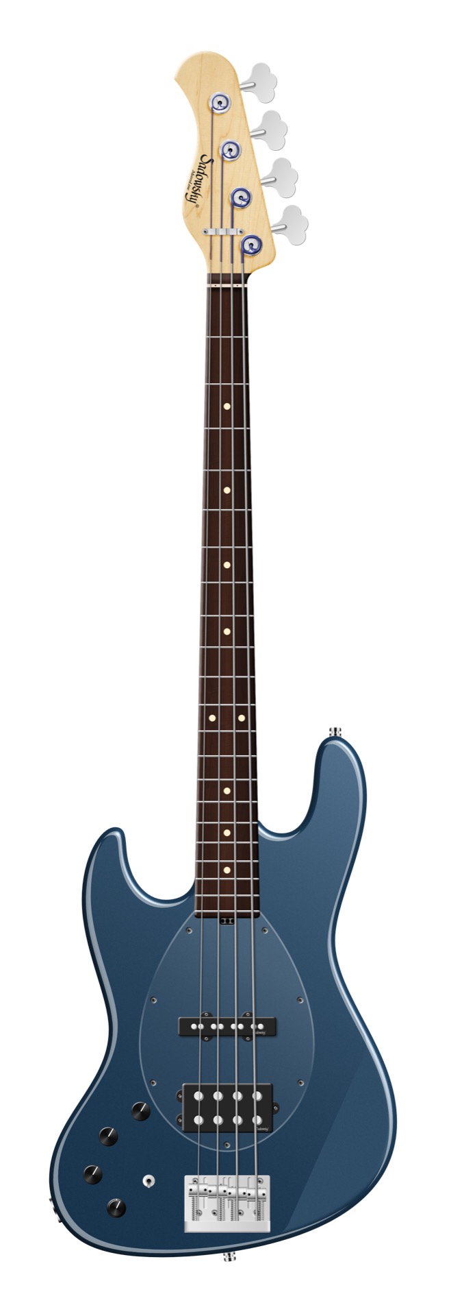 Sadowsky MetroLine 21-Fret Vintage M/J Bass, Red Alder Body, Morado Fingerboard, 4-String, Lefthand - Solid Dark Lake Placid Blue Metallic High Polish