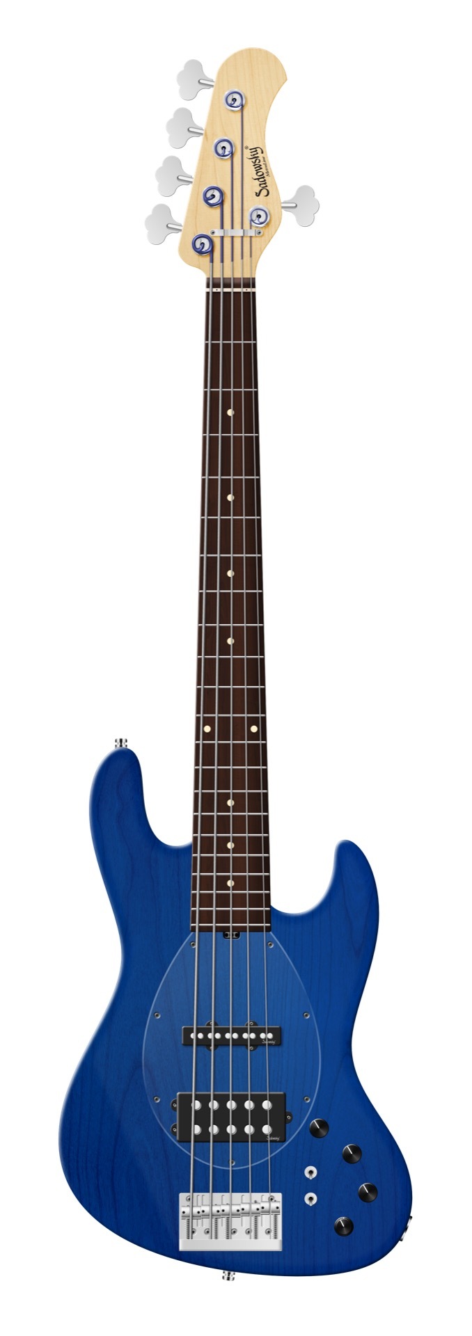 Sadowsky MetroLine 21-Fret Vintage M/J Bass, Red Alder Body, Morado Fingerboard, 5-String - Ocean Blue Transparent Satin