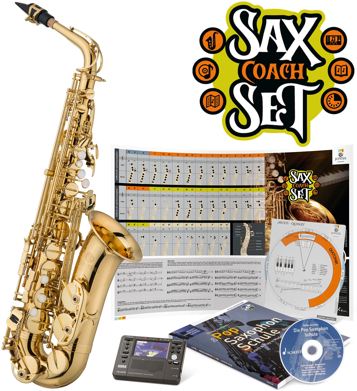 Jupiter JAS700Q SCS Eb Altsaxophon - Sax Coach Set