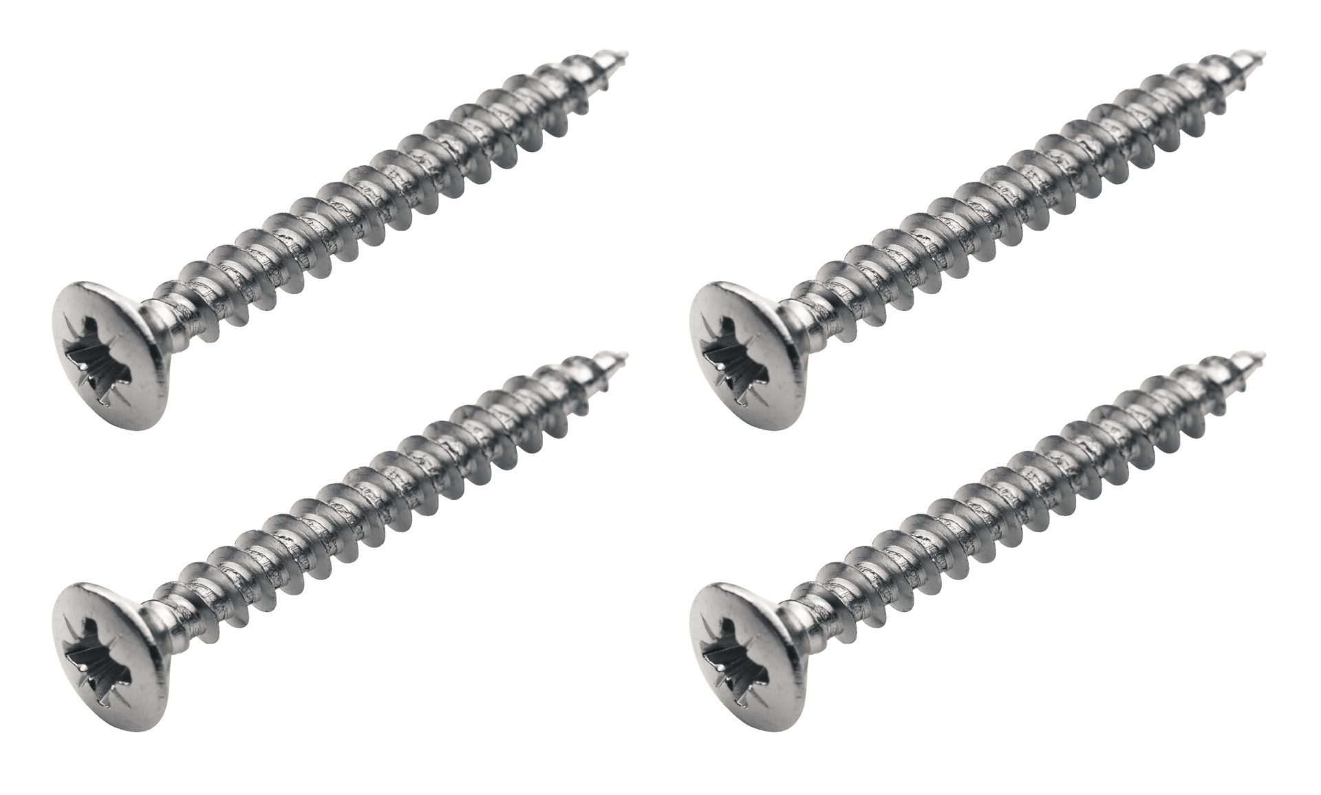 Framus & Warwick Parts - Screws for Bolt-On Necks, Strap Buttons and Warwick Tailpieces, 40 mm, 4 pcs. - Chrome