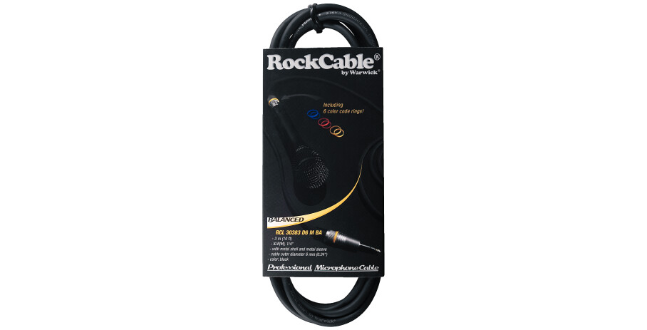 RockCable Audio Kabel - XLR (male) / TRS (6.3 mm / 1/4"), Balanced, Color Coded - 3 m / 9.8 ft