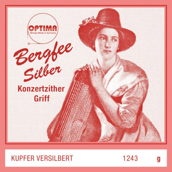 Bergfee Optima Zither-Saiten Griffsaite g Kupfer, versilbert 1243, verlängert