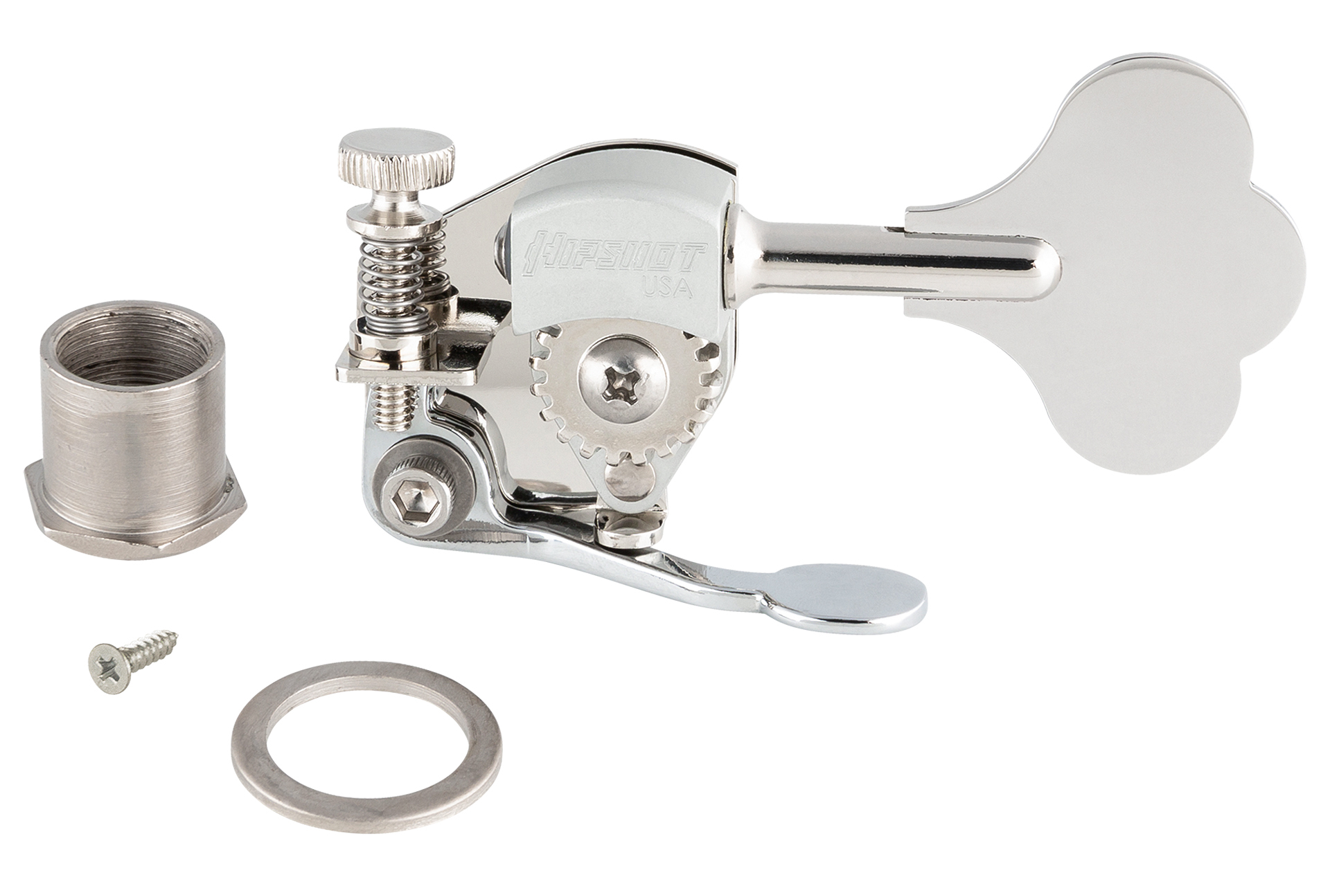 Sadowsky/Hipshot - Ultralite Bass Xtender, 1/2" Post, Clover Leaf Key - Chrome
