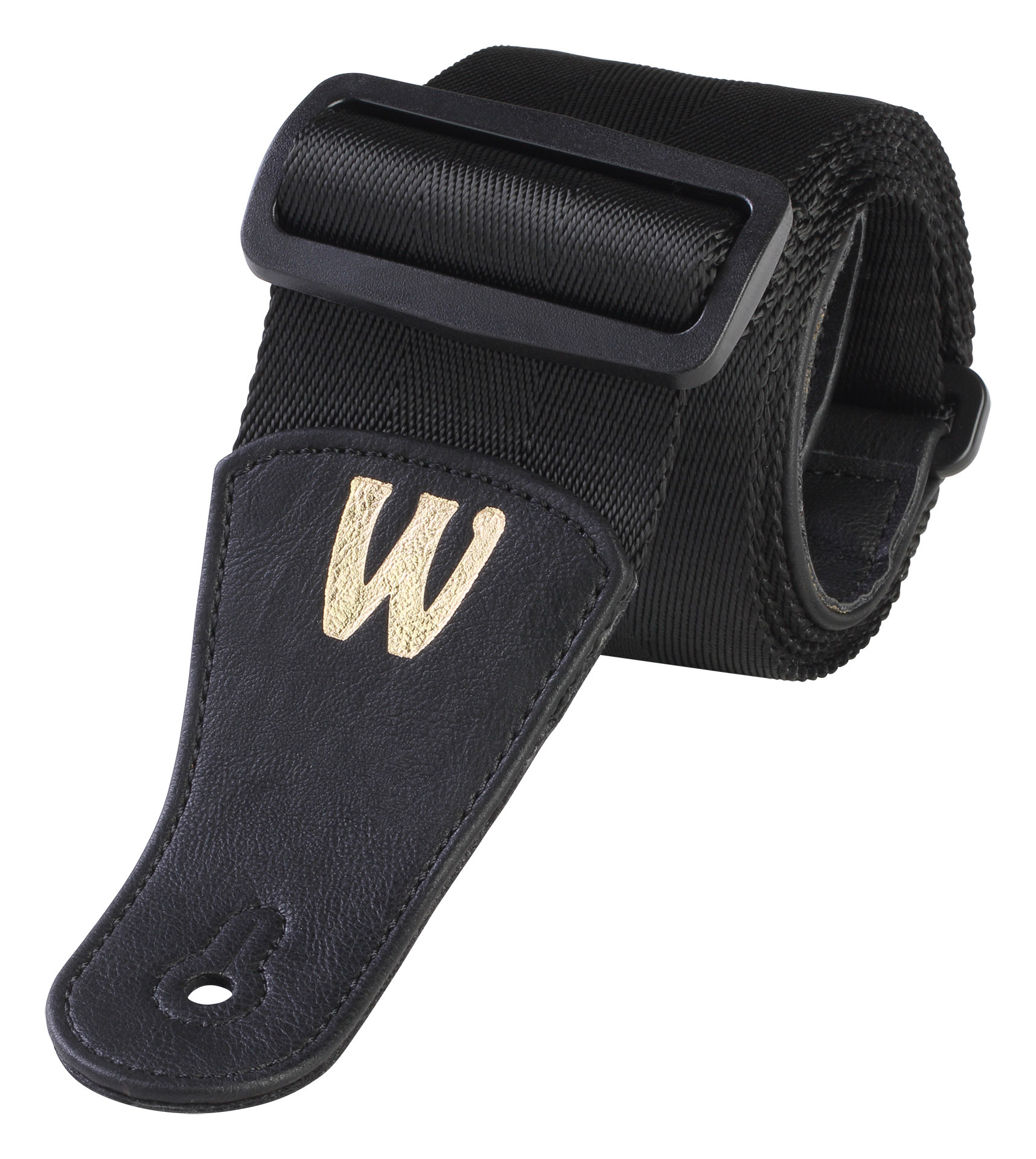 Warwick Nylon Bass Strap - Black, Gold Embossing