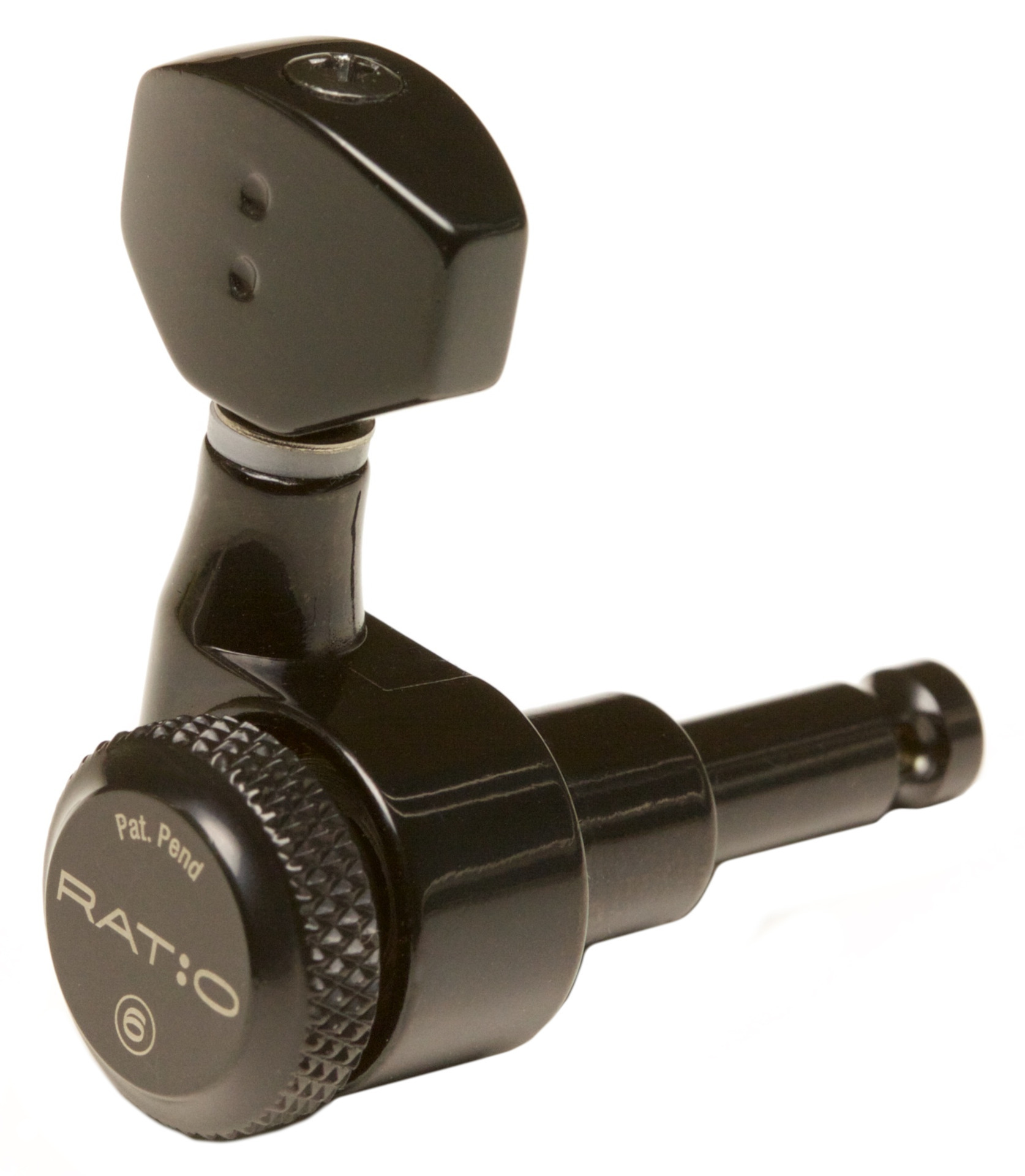 Graph Tech PRL-8322-B0 Ratio Electric Locking Machine Heads with Contemporary Mini Button - 3 + 3 - Black