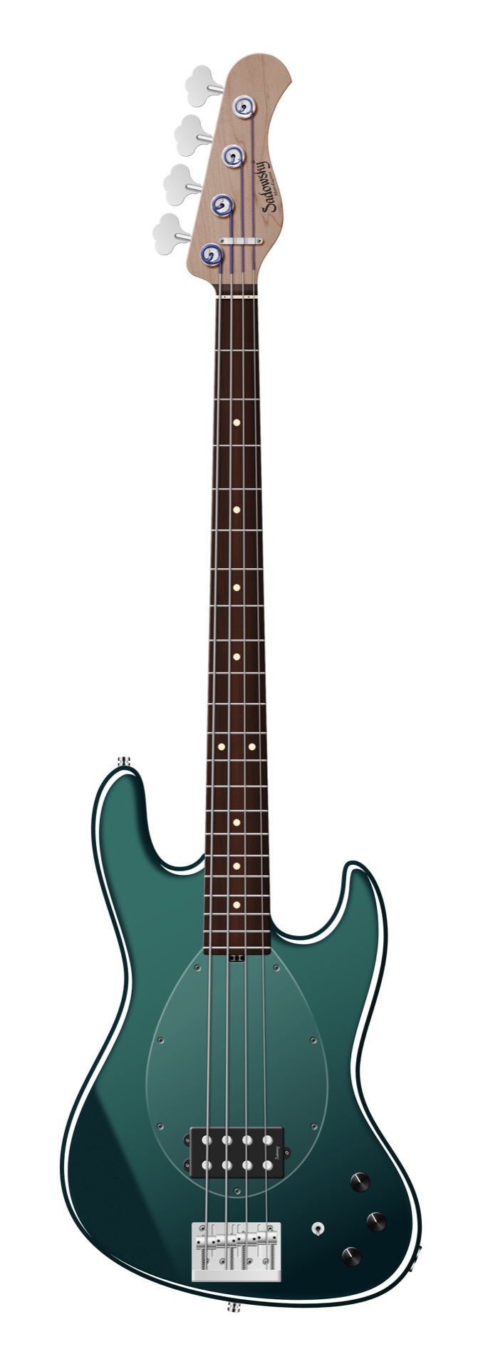 Sadowsky MetroExpress 21-Fret Vintage M Bass, Morado Fingerboard, 4-String - Solid Sherwood Green Metallic High Polish