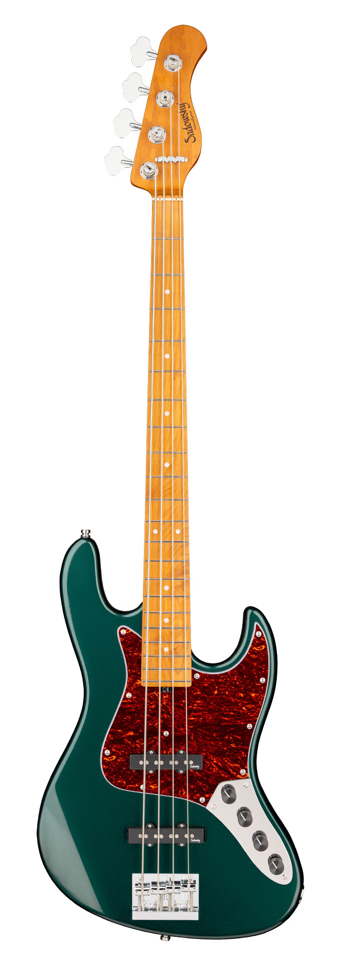 Sadowsky MetroExpress 21-Fret Vintage J/J Bass, Roasted Maple Fingerboard, 4-String - Solid Sherwood Green Metallic High Polish