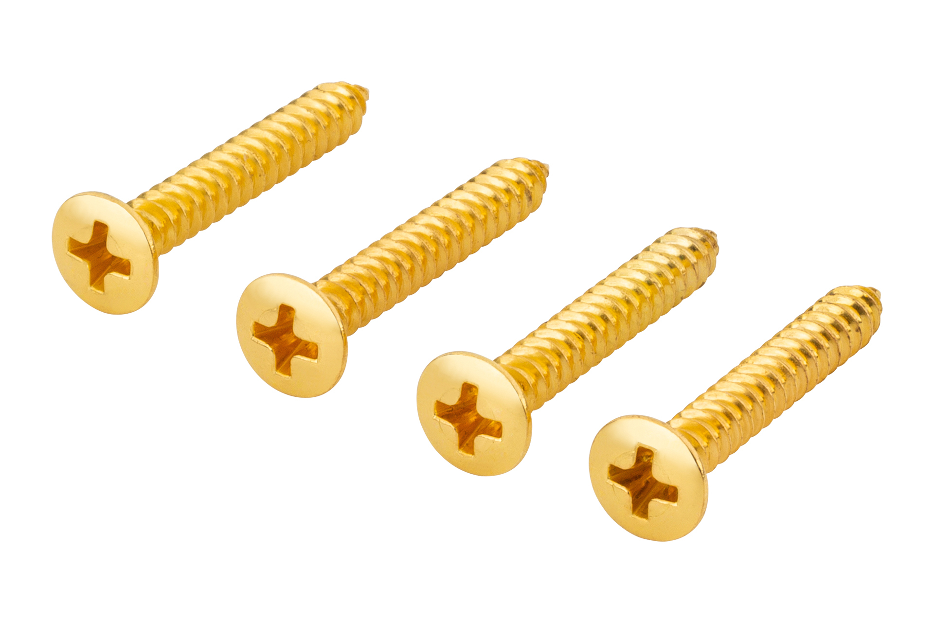 Framus & Warwick Parts - Countersunk Short Screws for Bolt-On Neck, 4.2 mm x 30 mm, 4 pcs. - Gold