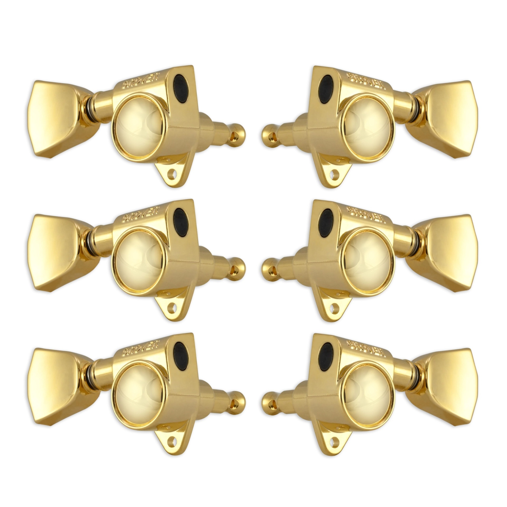 Grover 102-18GK Original Rotomatics with 18:1 Gear Ratio and Keystone Button - Guitar Machine Heads, 3 + 3 - Gold
