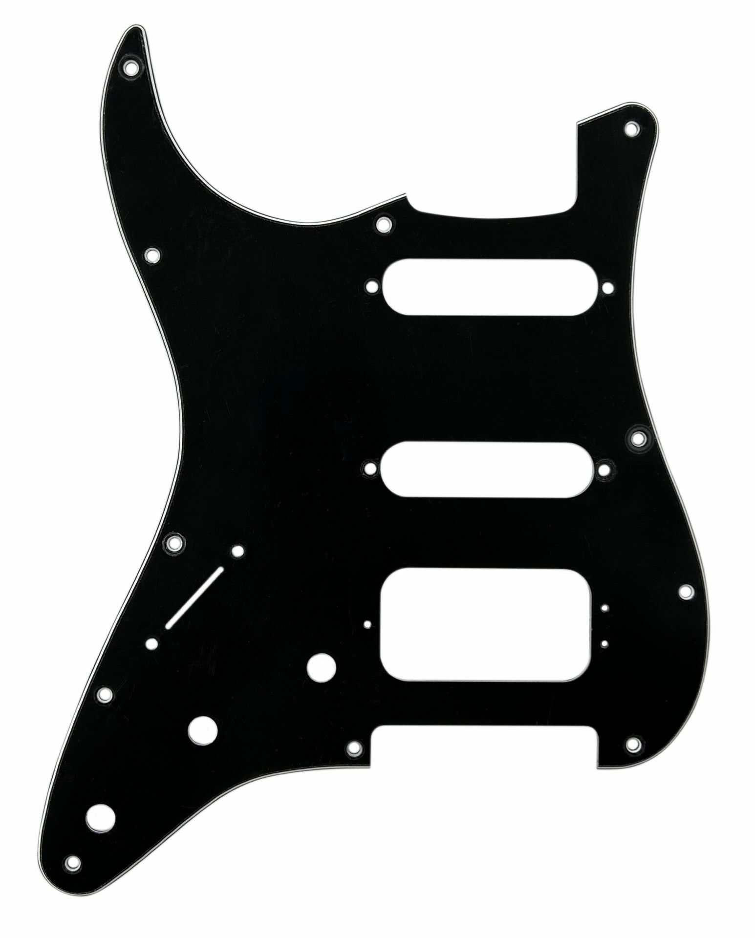 D'Andrea ST-Style HSS Pickguard (DPP ST BWB HSS LH), Black, Lefthand