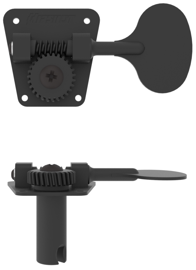 Hipshot HB2 - Bass Tuning Machine, '66 & up USA F- Style, Lollipop, Bass Side - Black