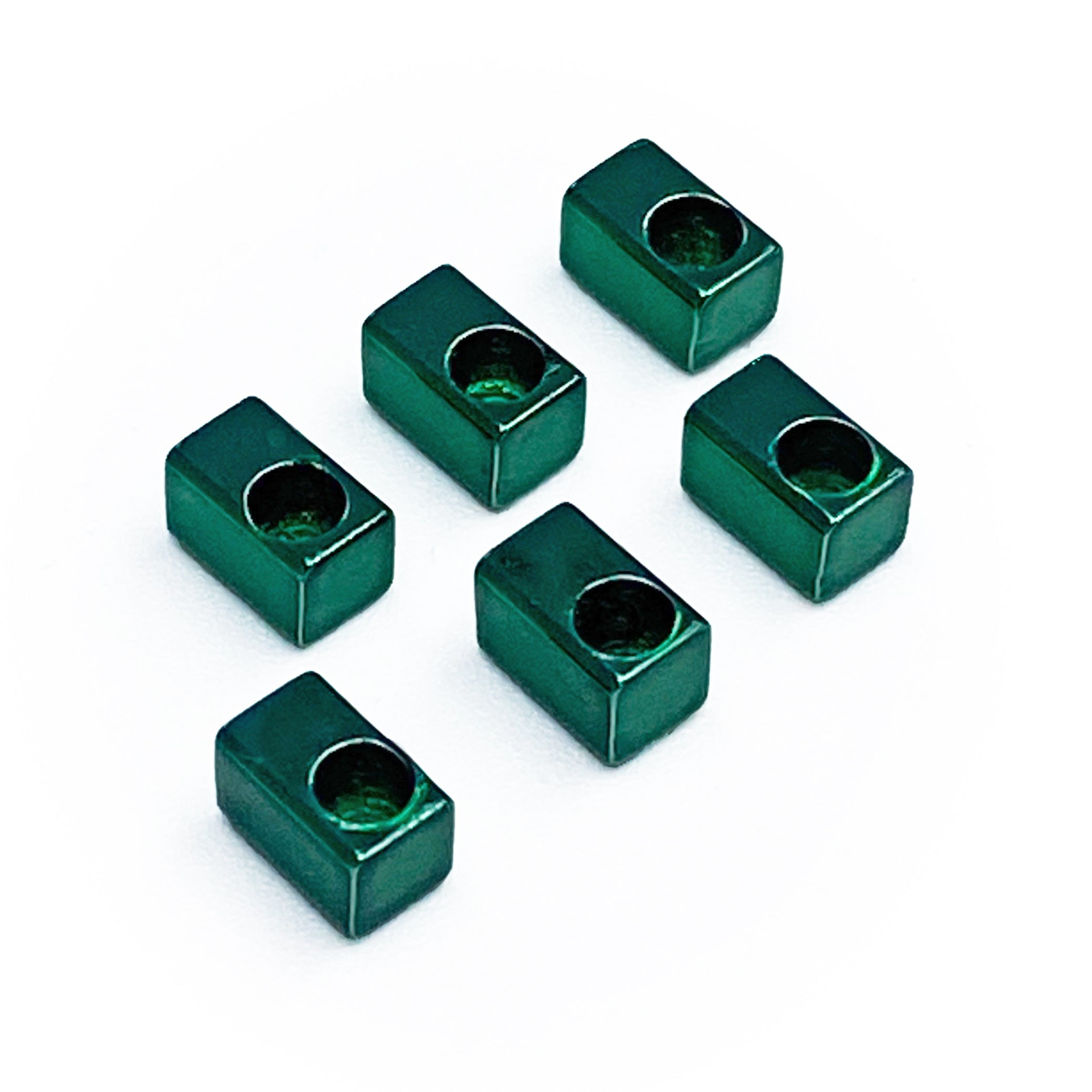 Floyd Rose FROSLIGNP - String Lock Insert Blocks, Stainless Steel, 6 pcs. - Green Finish