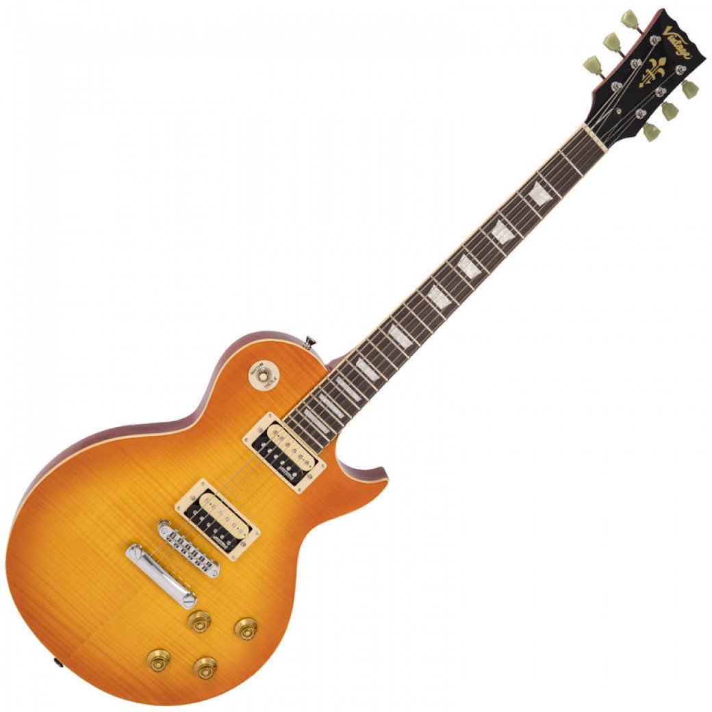 VINTAGE Reissued V100THB E-Gitarre, Flamed Honeyburst