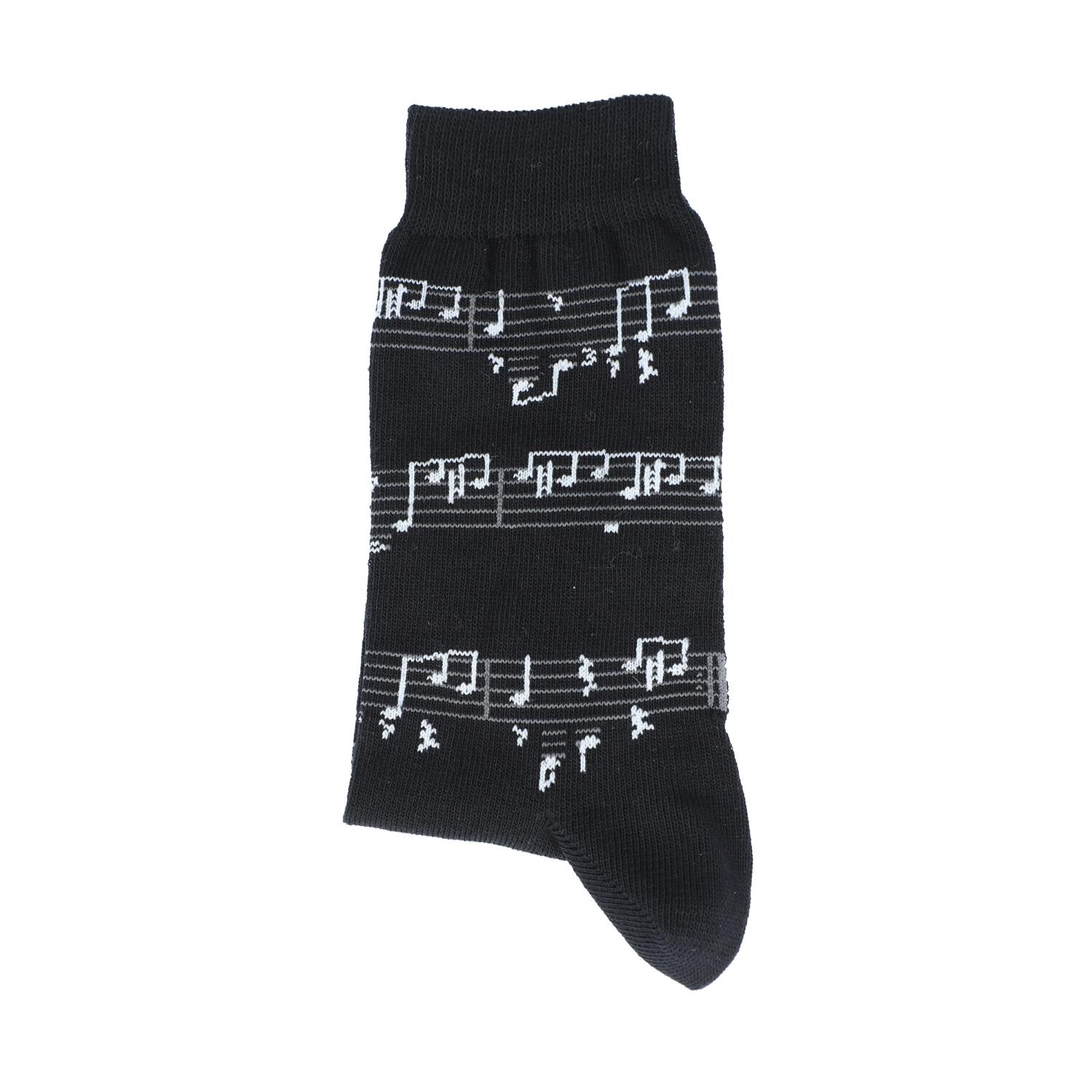 Socken mit weißen Notenlinien, Noten, Musik-Socken Gr. 43-45