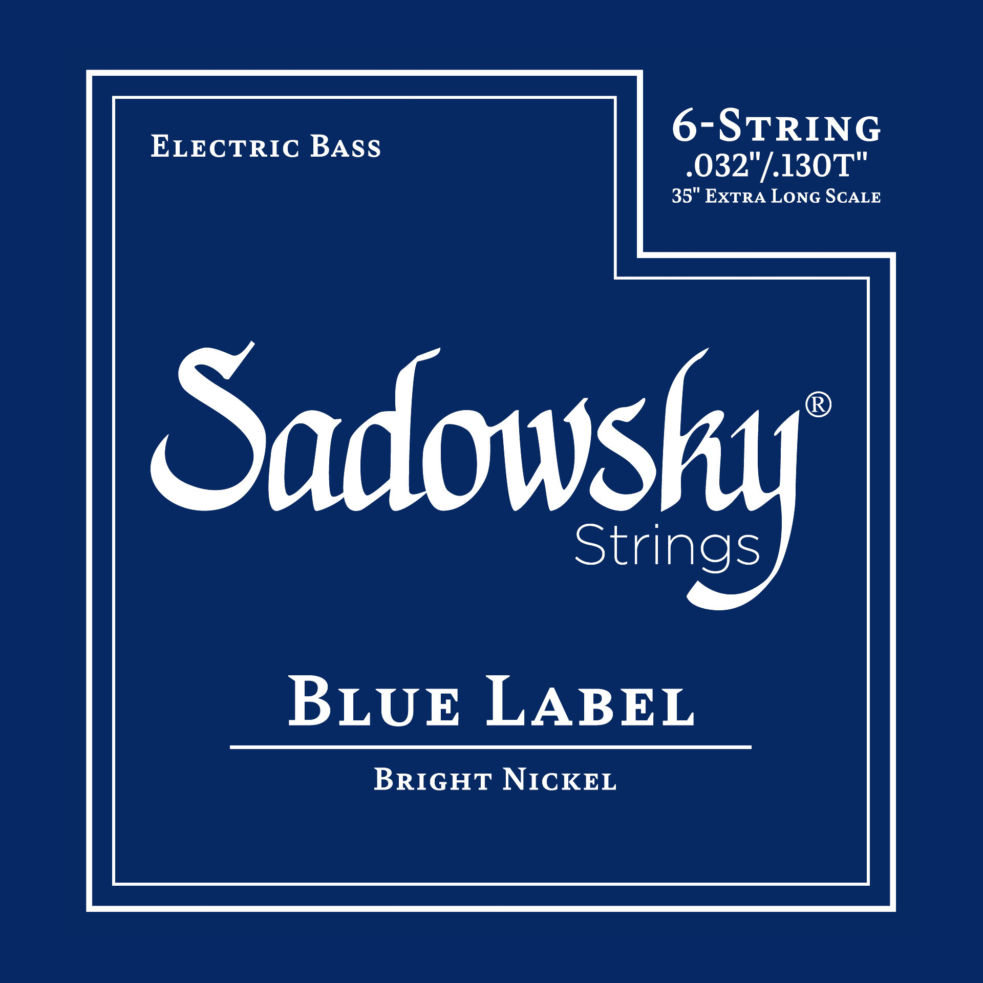 Sadowsky Blue Label Bass String Set - 6-String, Nickel, Taperwound, Extra Long Scale (35"), .032-.130