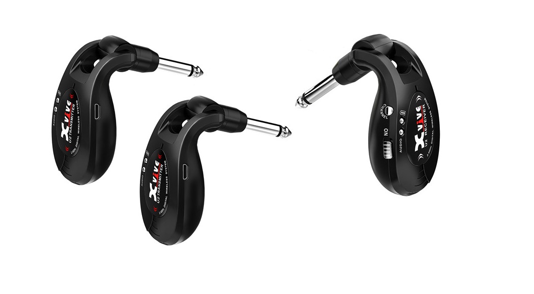 XVive U2 Guitar Wireless System Bundle, 2 x Transmitter + 1 x Receiver - Black