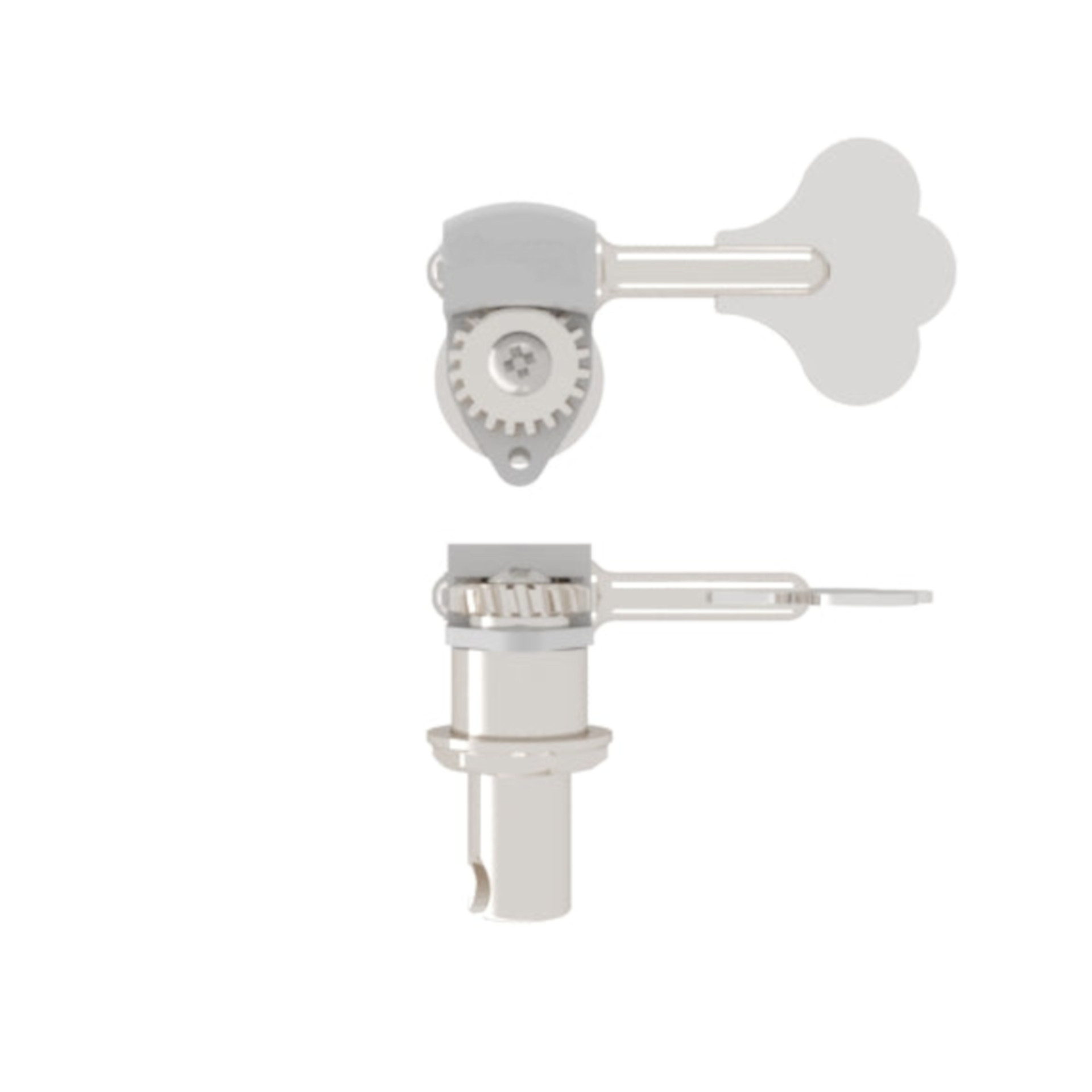 Hipshot HB6 - Ultralite Bass Machine Head, 1/2" Post, Mini Clover Key, Bass Side - Chrome