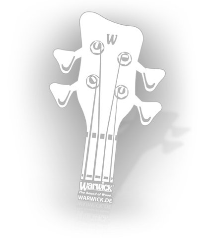 Warwick Promo - Headstock Transparent Sticker White, 14 x 23.3 cm