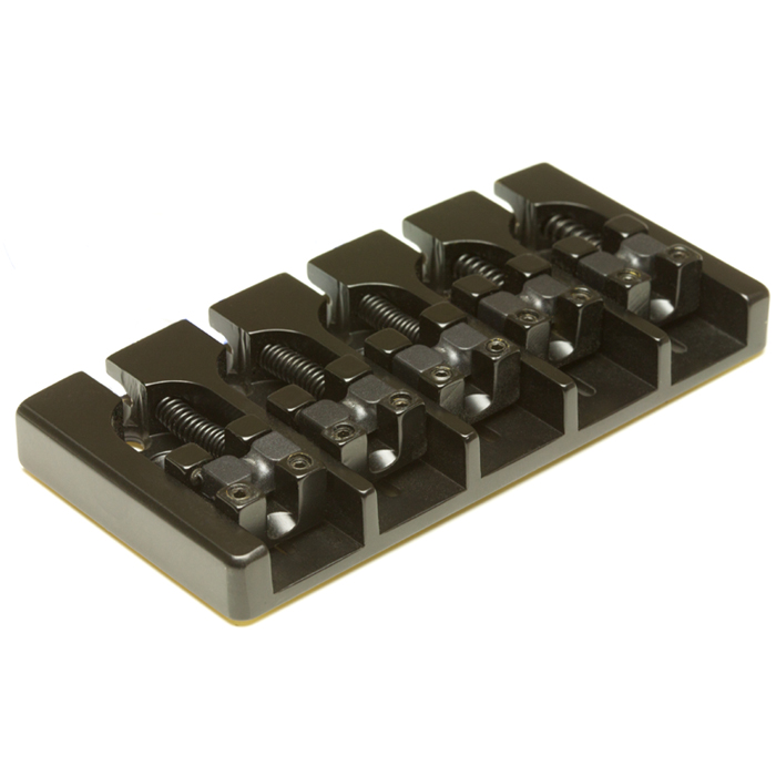 Ghost PN-8370-B5 - Loaded Hipshot A Style Bass Bridge, 5-String - Black