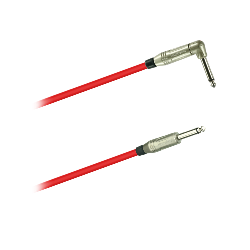DREITEC 16081 Instrumentenkabel, Amphenol, ACPM-RN - ACPM-GN, Winkel/Klinke, rot