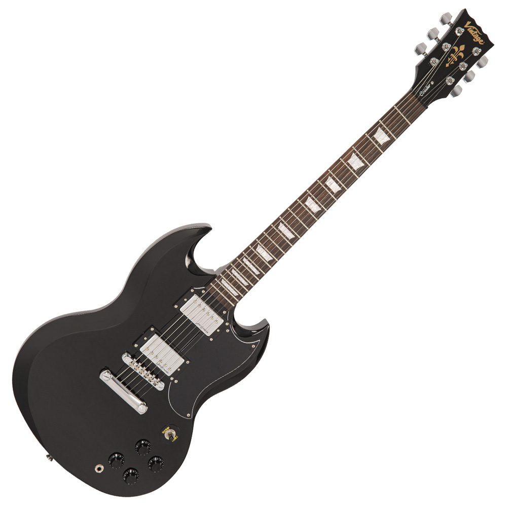 VINTAGE Coaster Series V69BLK E-Gitarre, Gloss Black