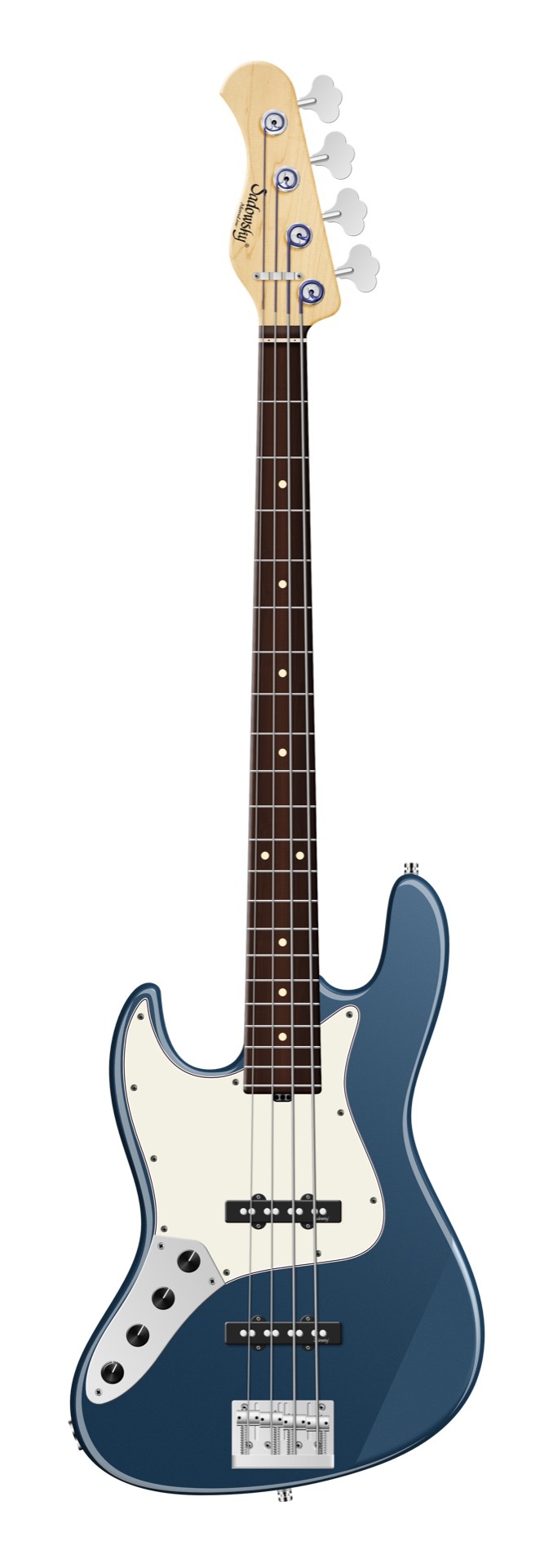 Sadowsky MetroLine 21-Fret Vintage J/J Bass, Red Alder Body, Morado Fingerboard, 4-String, Lefthand - Solid Dark Lake Placid Blue Metallic High Polish