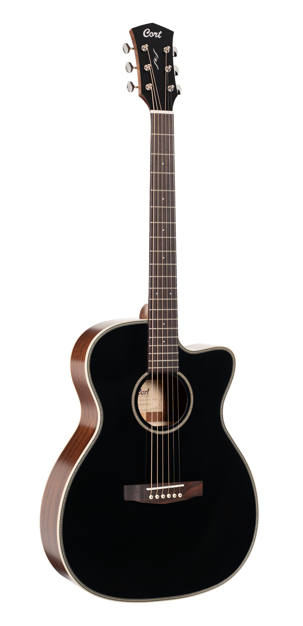 CORT Westerngitarre Essence OC4, Black Top Natur Semi Gloss, Preamp