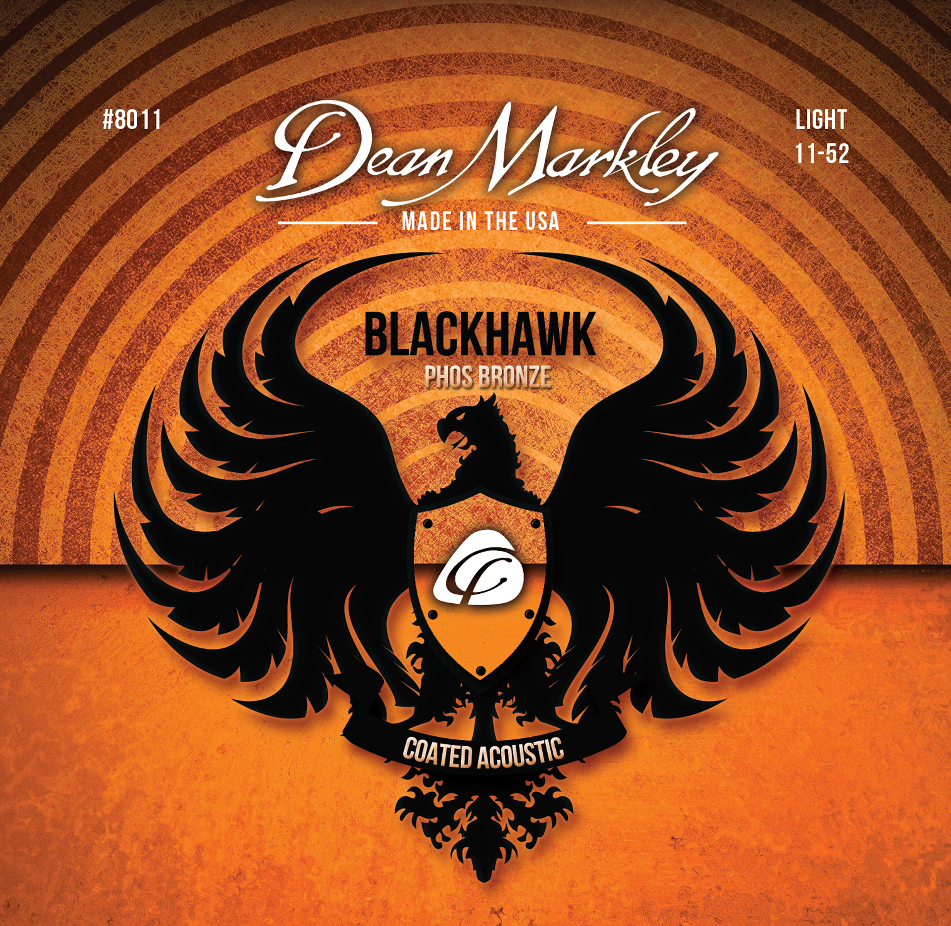 Dean Markley Blackhawk - 8011 - Coated Acoustic Guitar String Set, Pure Bronze, Light, .011-.052