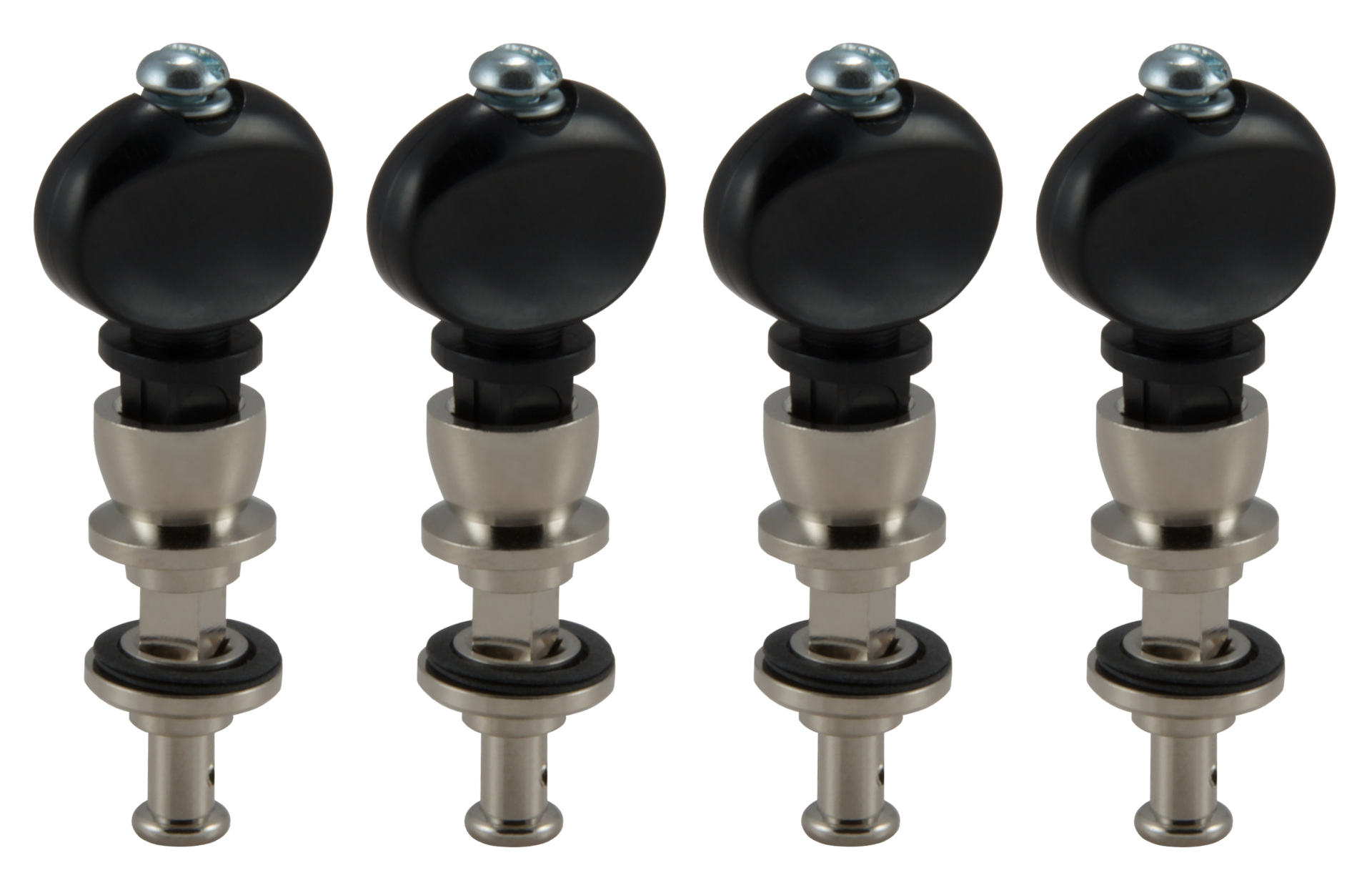 Grover 88B Champion Baritone Ukulele or Tenor Guitar Pegs with Black Button - 4 pcs. - Nickel